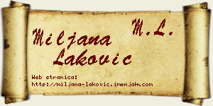 Miljana Laković vizit kartica